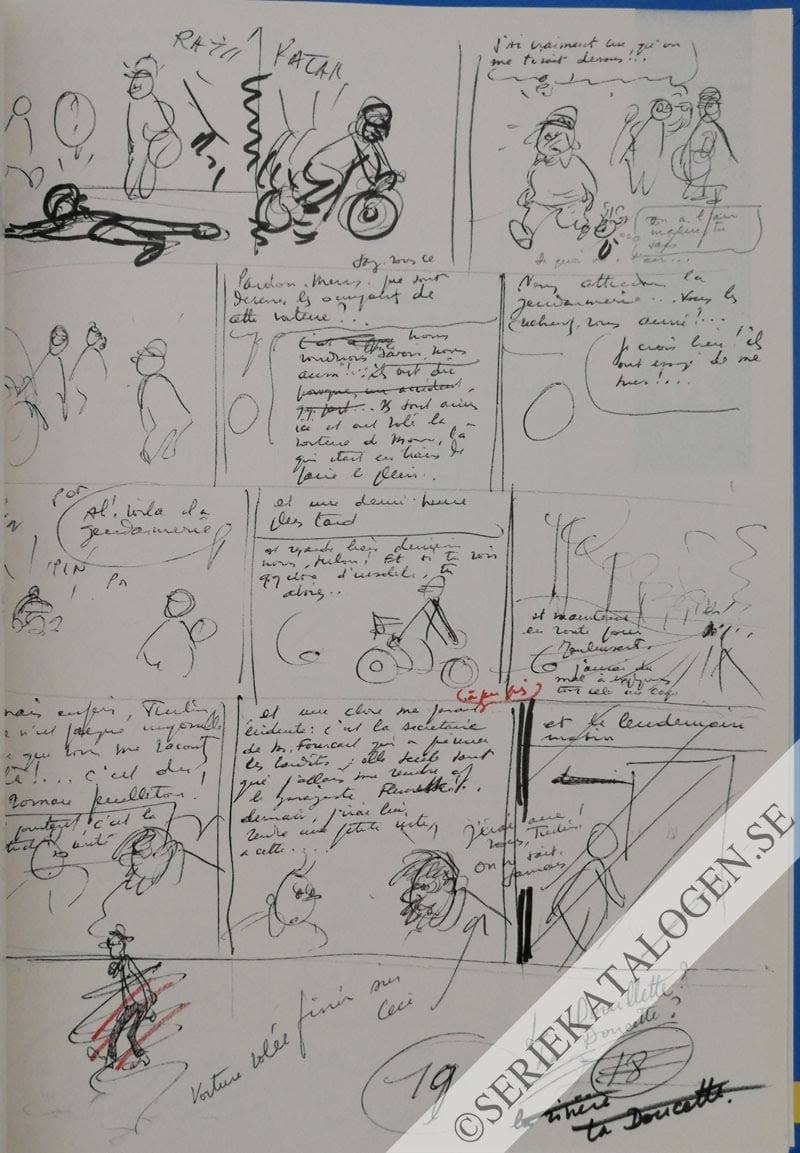 Exempel på Tintin och alfabetskonsten (1989)