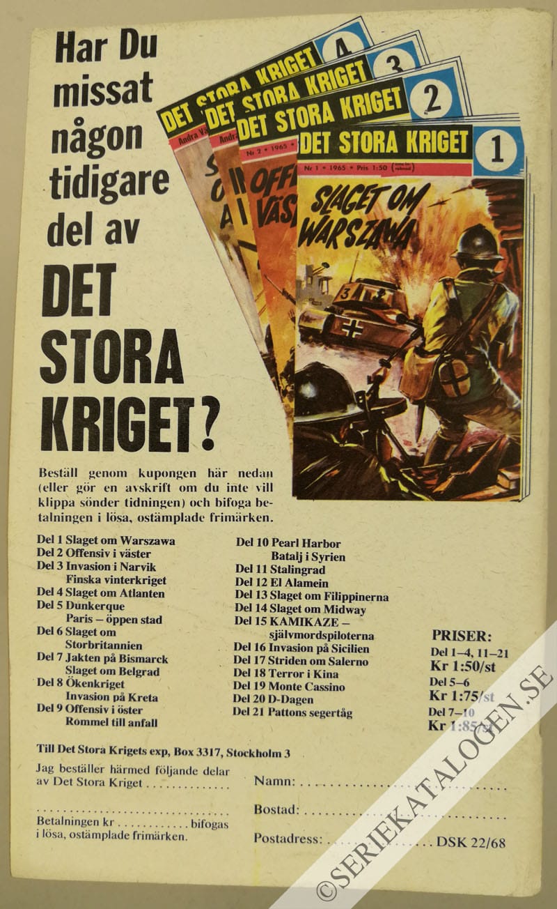 Baksida på Slaget om Arnhem (1967)