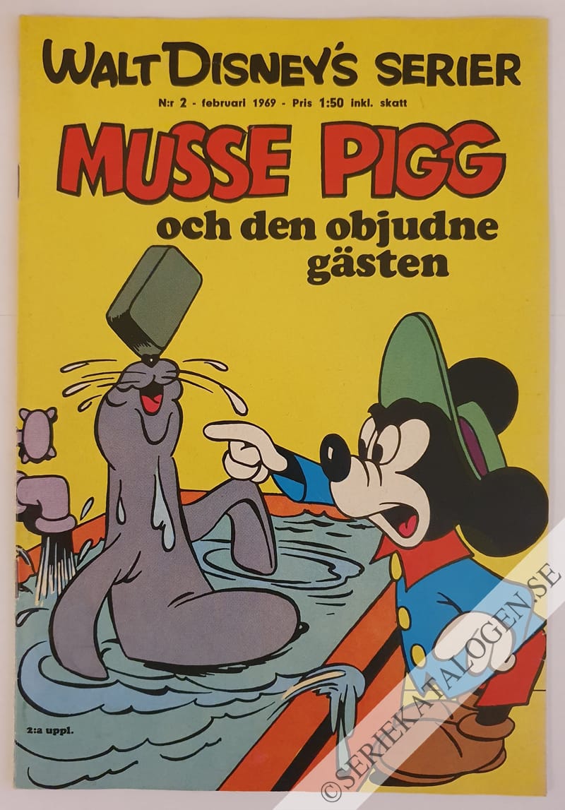 Framsida på Walt Disney's serier Musse Pigg och den objudne gästen (1969)