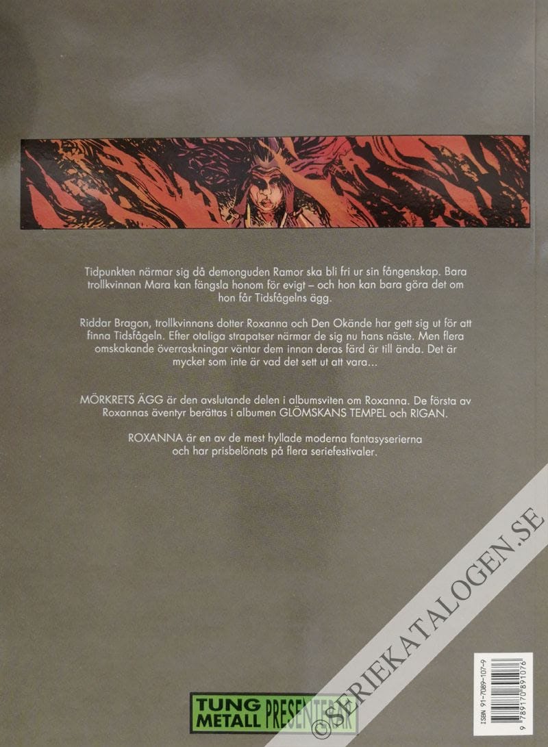 Baksida på Roxanna - Mörkrets ägg (1994)