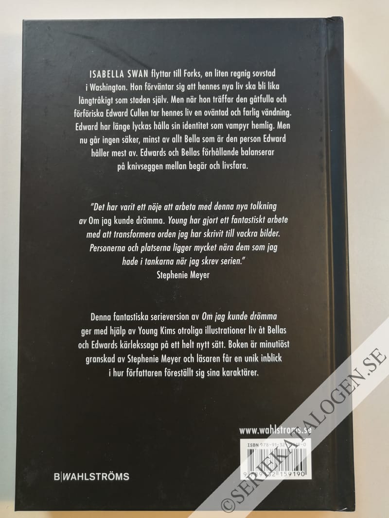 Baksida på Den första boken i Twilightsagan som serieberättelse, del 1 (2010)