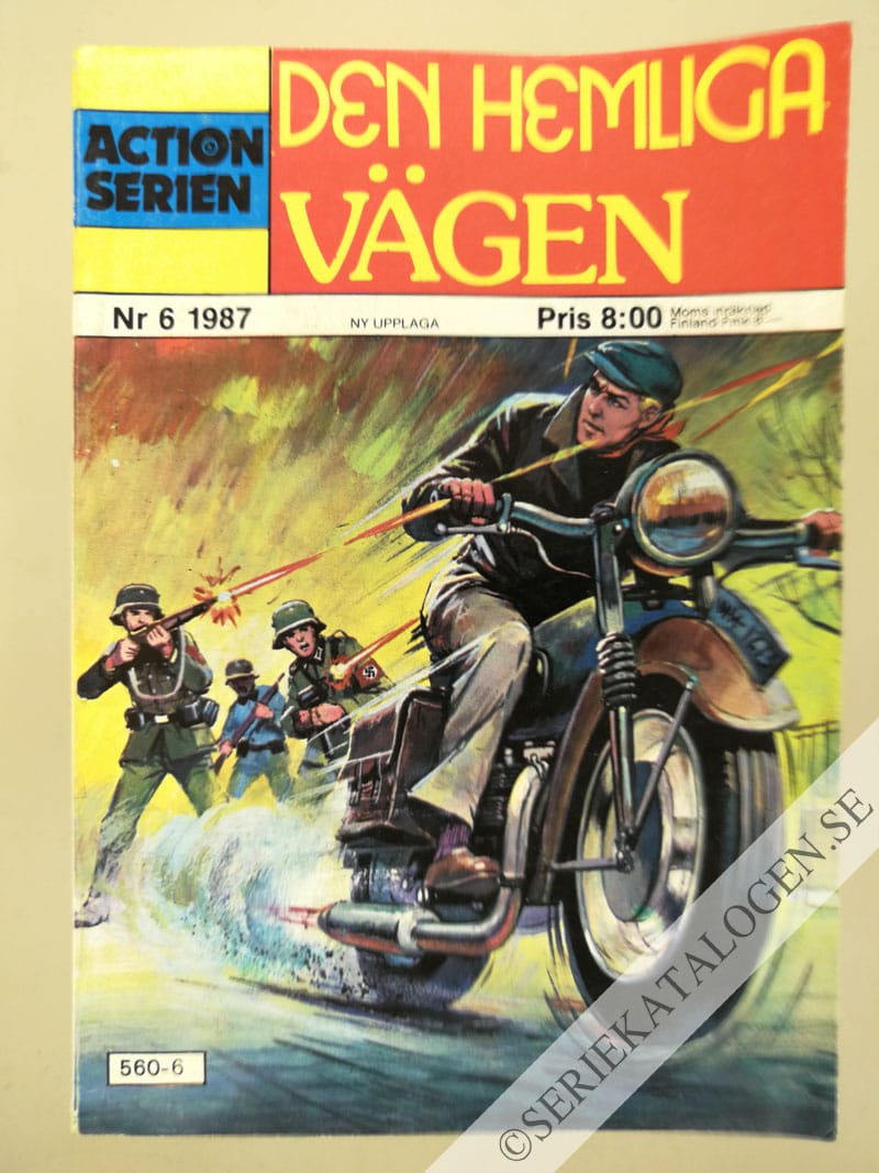 Framsida på Actionserien #6 - Den hemliga vägen (1987)