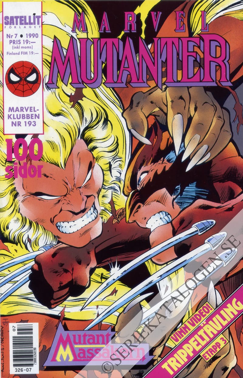 Framsida på Marvel mutanter #7 (1990)