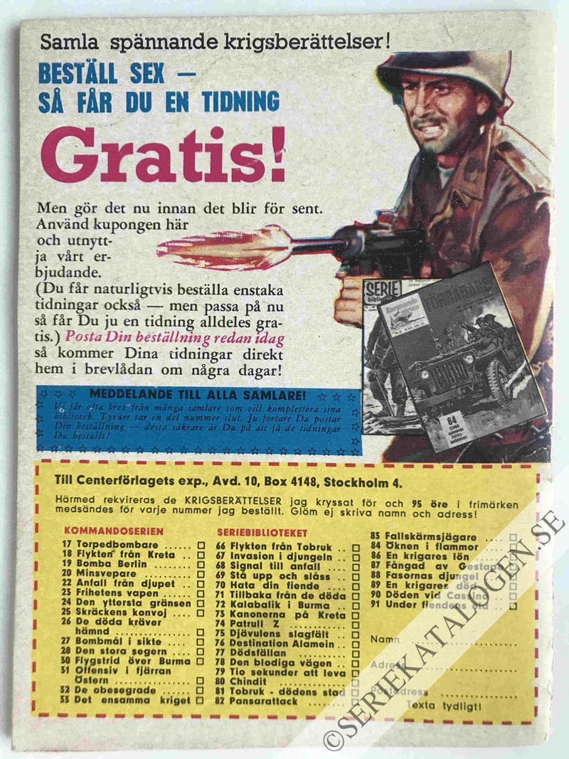 Baksida på Formering till strid (1964)