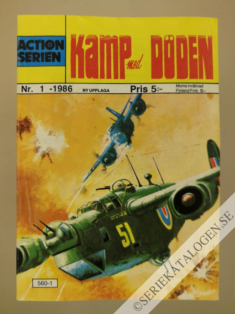 Framsida på Actionserien #1 - Kamp med döden (1986)