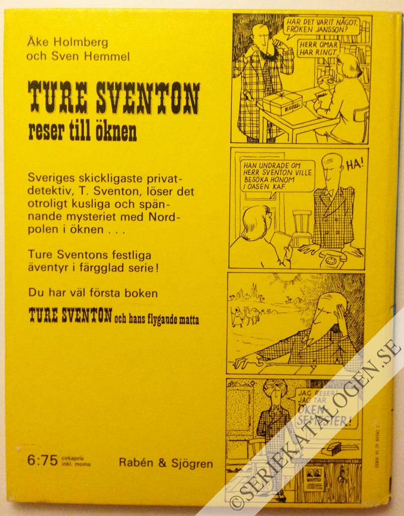 Baksida på Ture Sventon reser till öknen (1972)