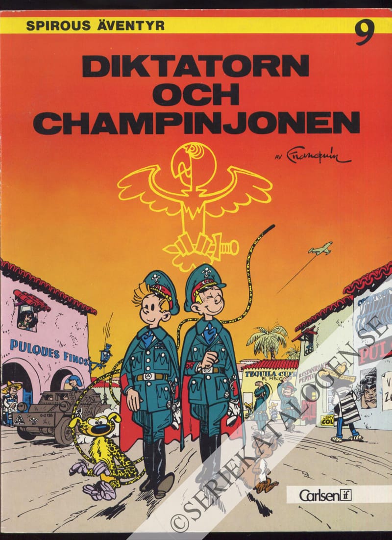 Framsida på Spirous äventyr Diktatorn och champinjonen (1976)