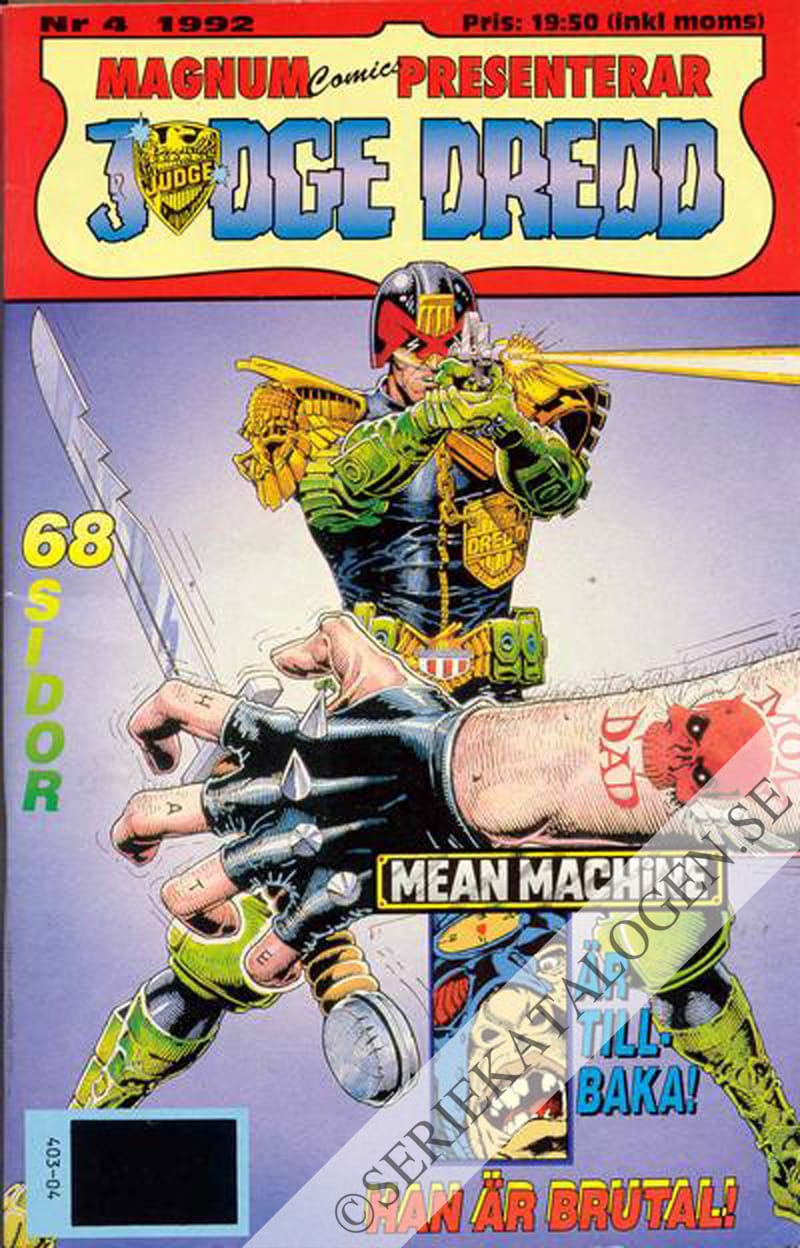 Framsida på Magnum comics presenterar Judge Dredd #4 (1992)