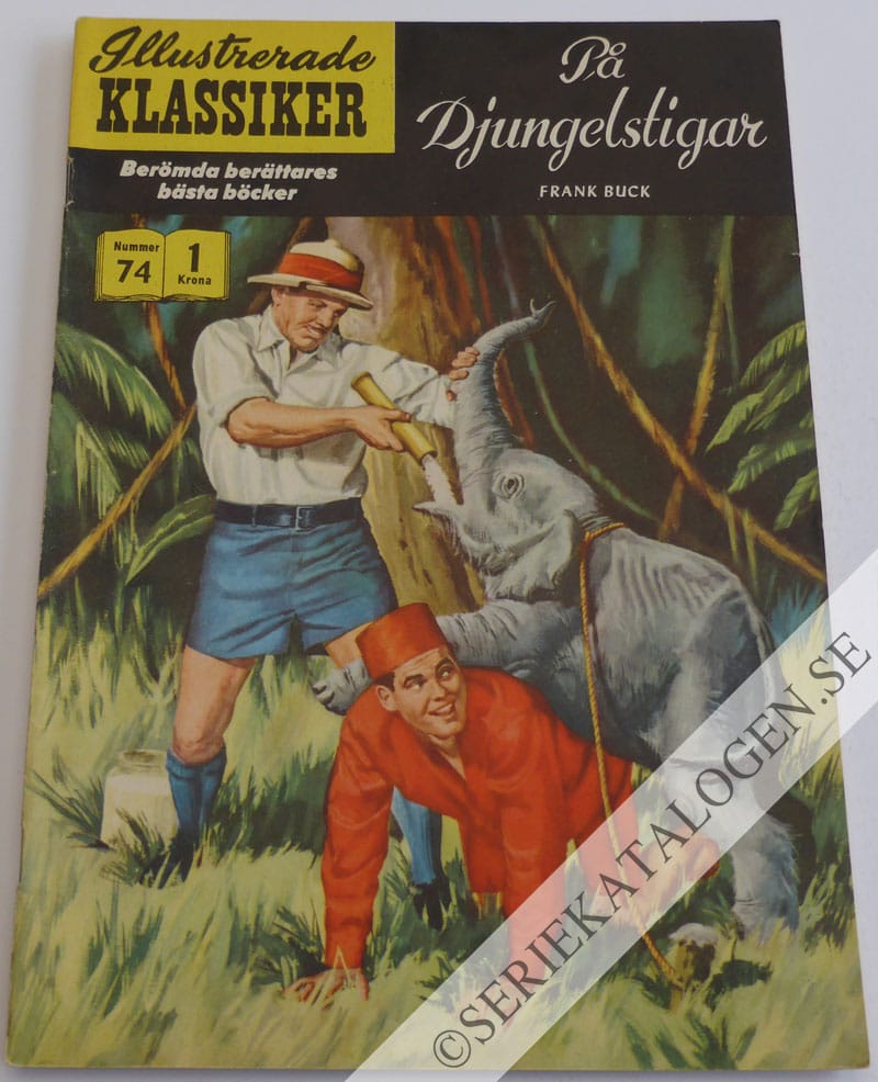 Framsida på Illustrerade Klassiker #74 - På djungelstigar (1959)