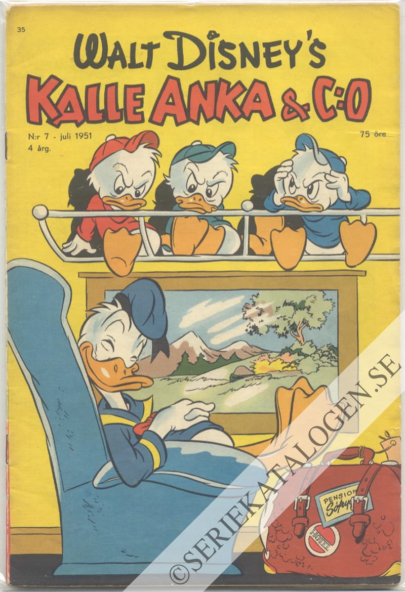 Framsida på Kalle Anka & C:o #7 (1951)