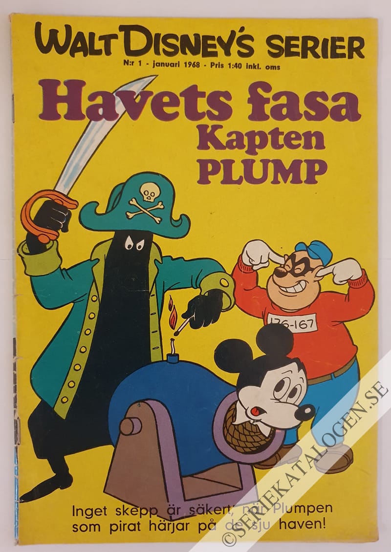 Framsida på Walt Disney's serier Havets fasa Kapten Plump (1968)
