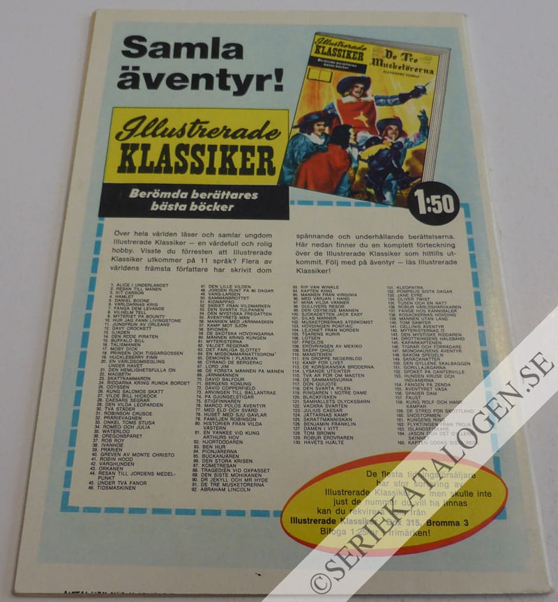 Baksida på Den fantastiska historien om Metallmännen (1968)