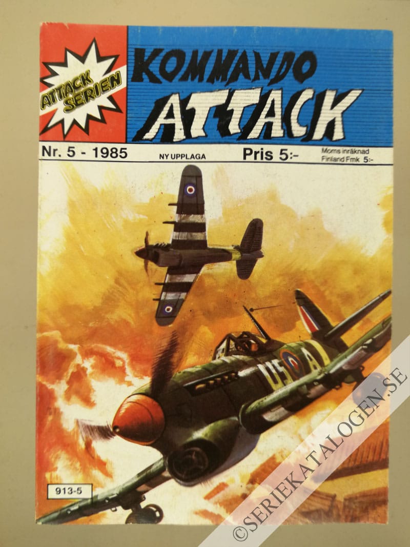 Framsida på Attackserien Kommandoattack (1985)