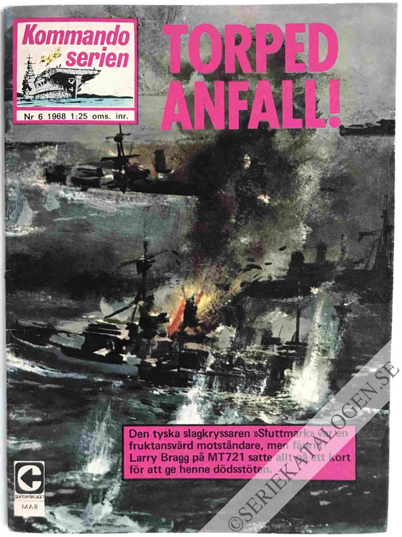 Framsida på Kommandoserien #6 - Torpedanfall! (1968)