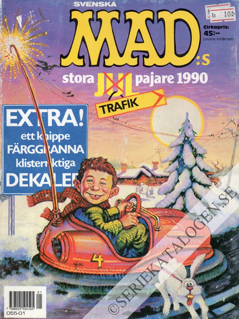 Framsida på Svenska MAD - stora julpajaren Svenska MAD's stora trafikpajare (1990)