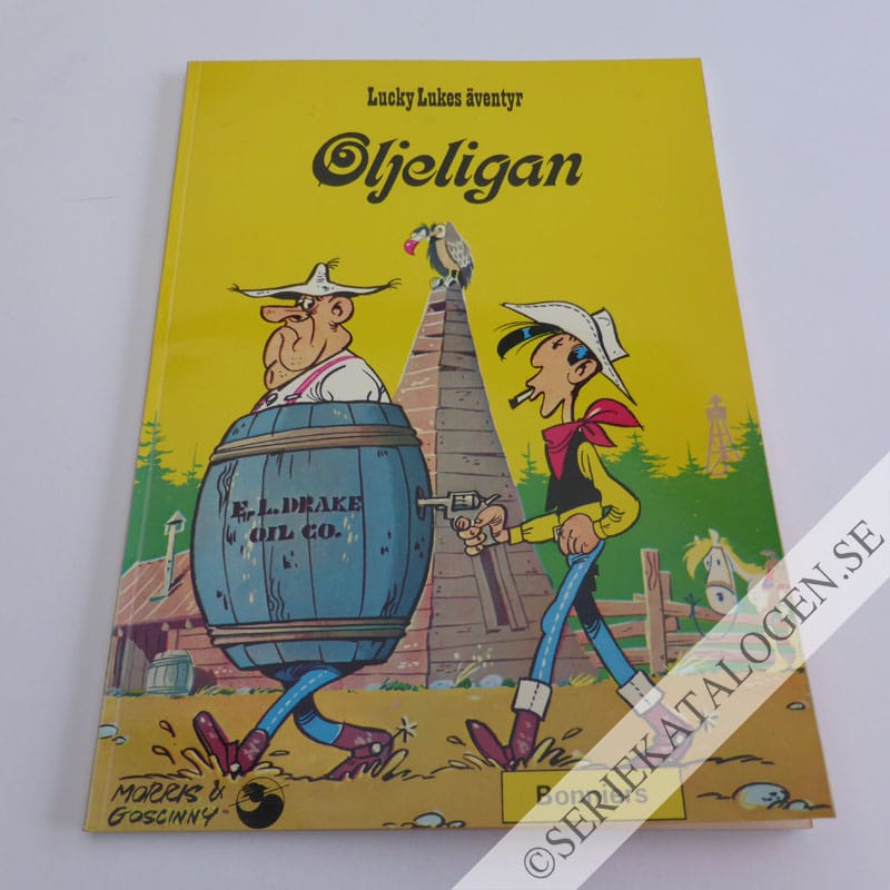 Framsida på Lucky Lukes äventyr Oljeligan (1975)