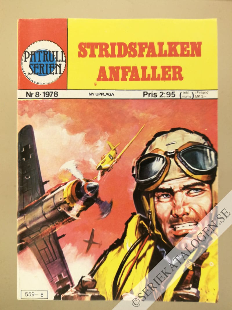 Framsida på Patrullserien Stridsfalken anfaller (1978)