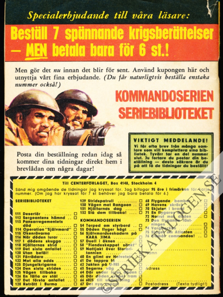 Baksida på Krigets män (1966)