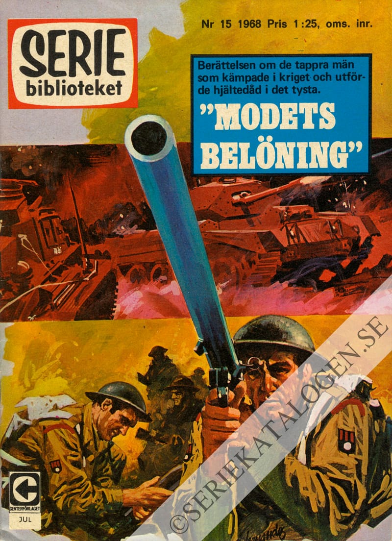 Framsida på Seriebiblioteket #15 - Modets belöning (1968)