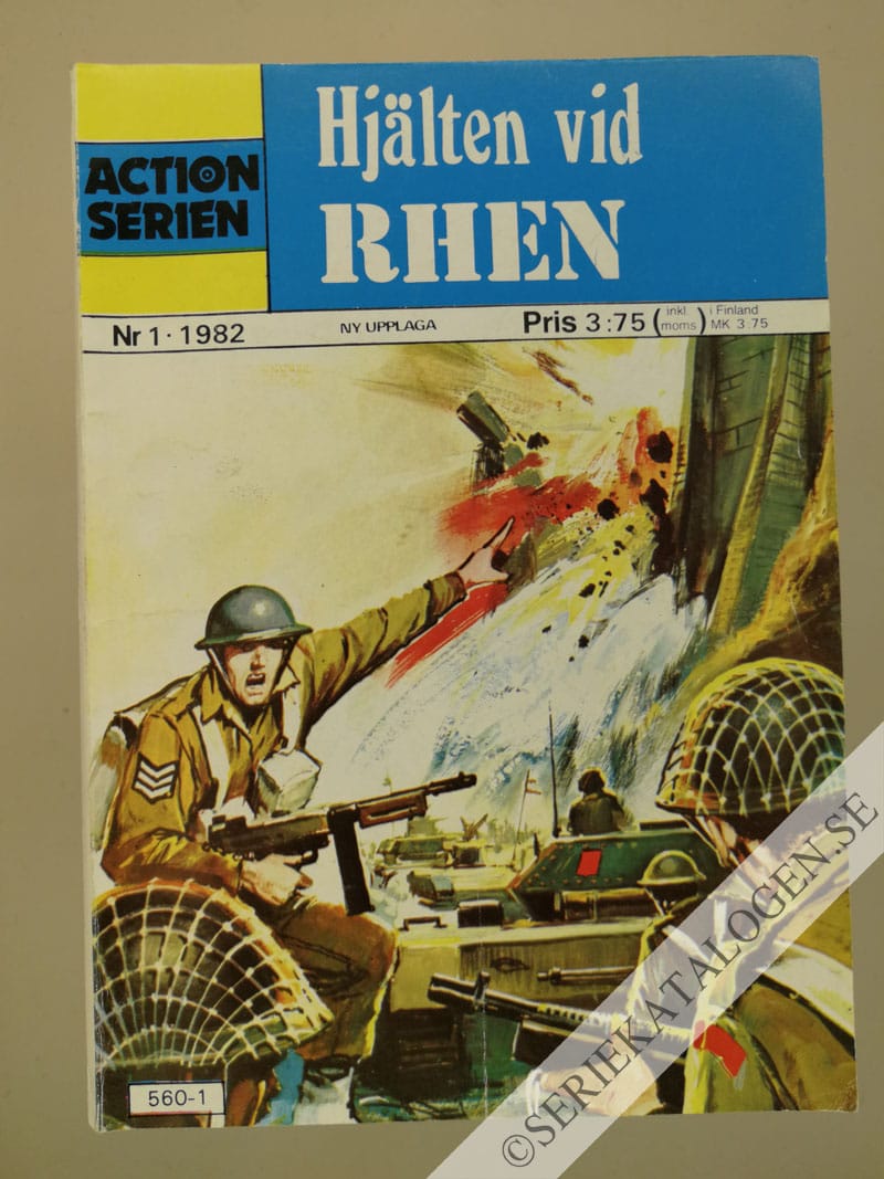 Framsida på Actionserien #1 - Hjälten vid Rhen (1982)