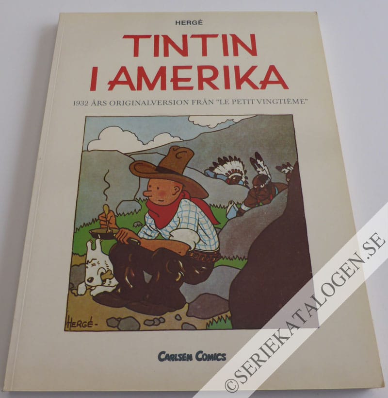 Framsida på Tintins äventyr Tintin i Amerika (1991)