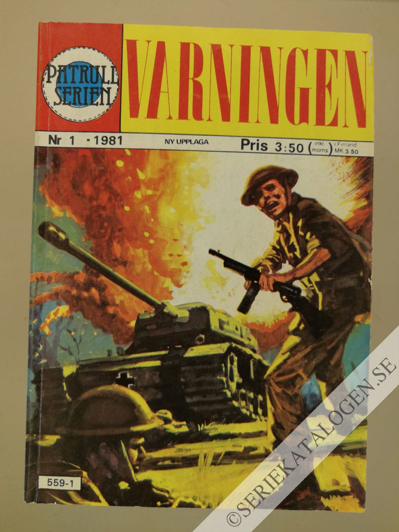 Framsida på Patrullserien Varningen (1981)