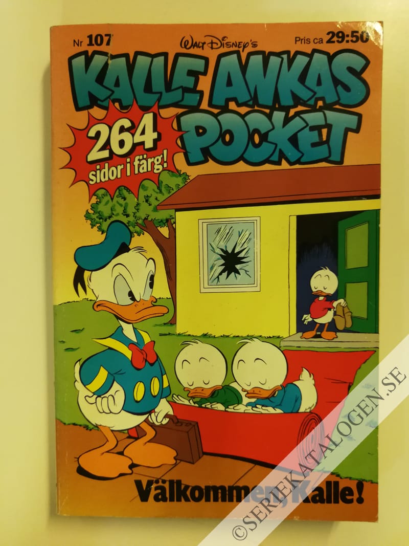 Framsida på Kalle Ankas pocket #107 - Välkommen, Kalle! (1989)