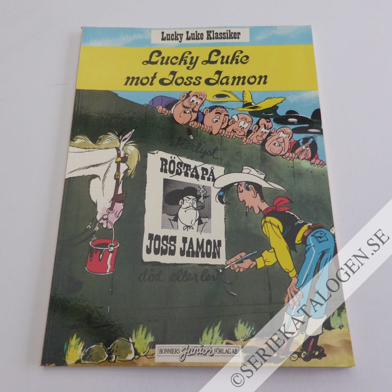 Framsida på Lucky Lukes äventyr Lucky Luke mot Joss Jamon (1980)
