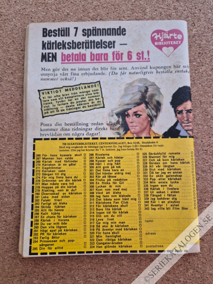 Baksida på Skräckfylld romans (1968)