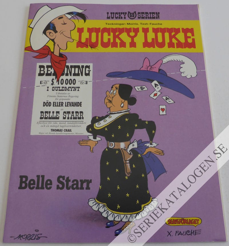 Framsida på Lucky Lukes äventyr #69 - Belle Starr (1995)
