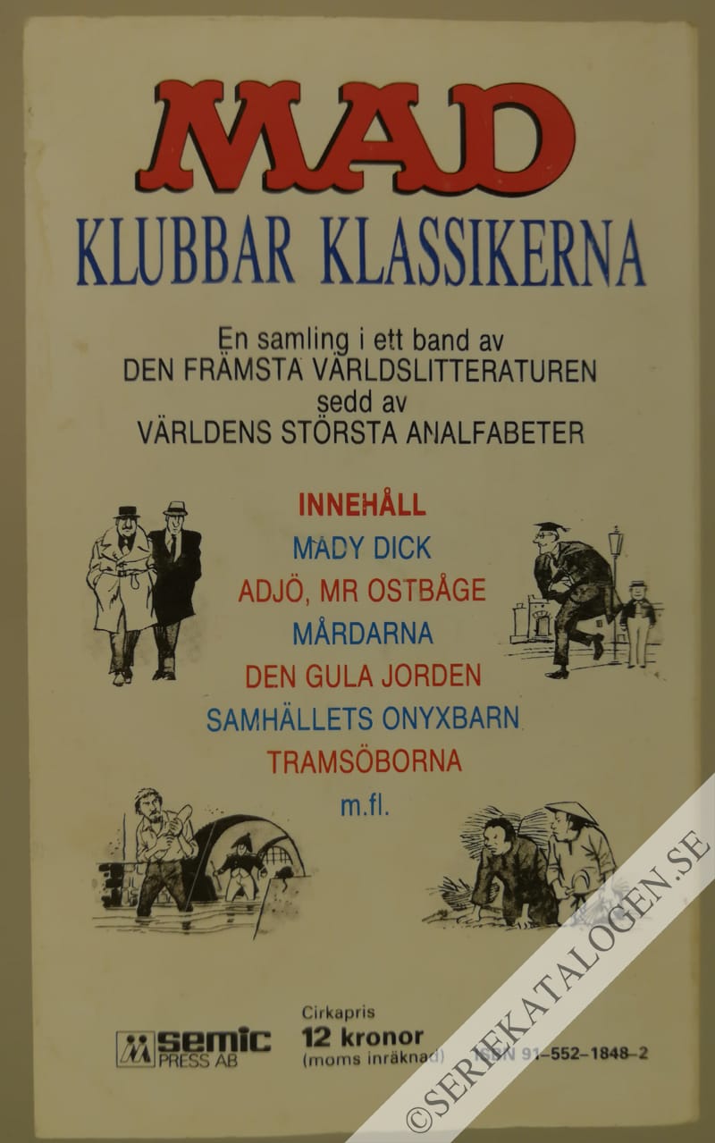 Baksida på MAD klubbar klassikerna (1982)