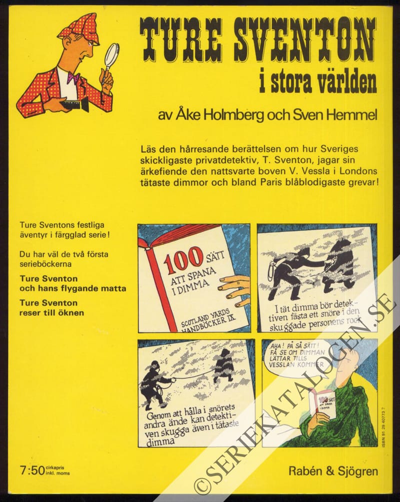 Baksida på Ture Sventon i stora världen (1973)