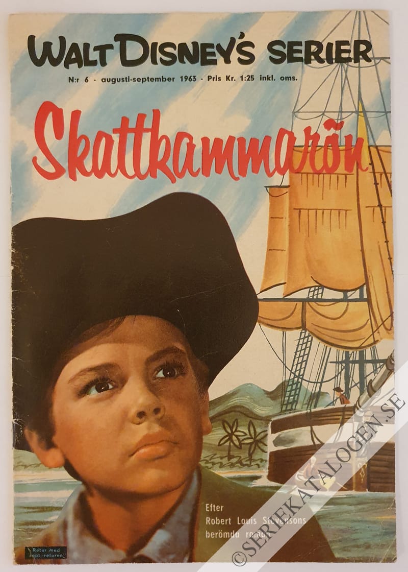 Framsida på Walt Disney's serier Skattkammarön (1963)