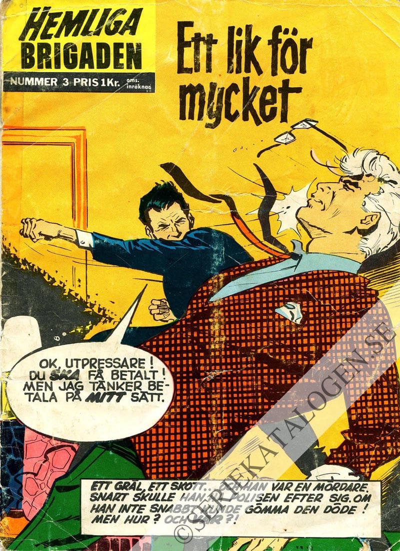 Framsida på Hemliga brigaden Ett lik för mycket (1965)