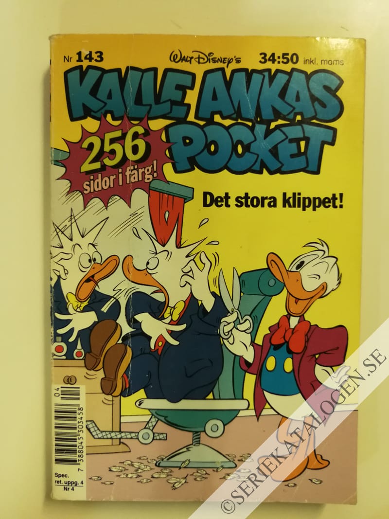 Framsida på Kalle Ankas pocket #143 - Det stora klippet! (1992)