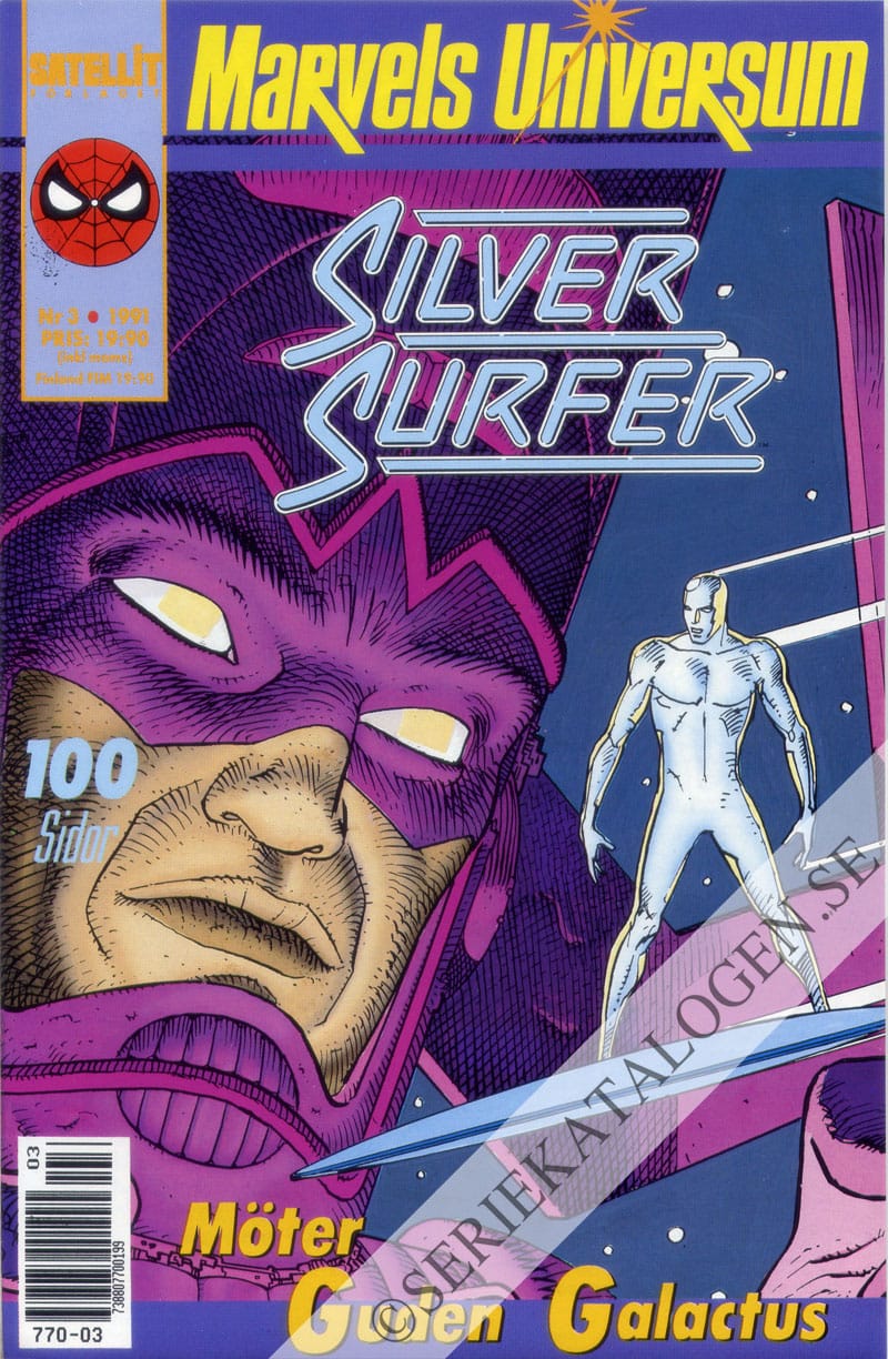 Framsida på Marvels universum #3 - Silver Surfer (1991)