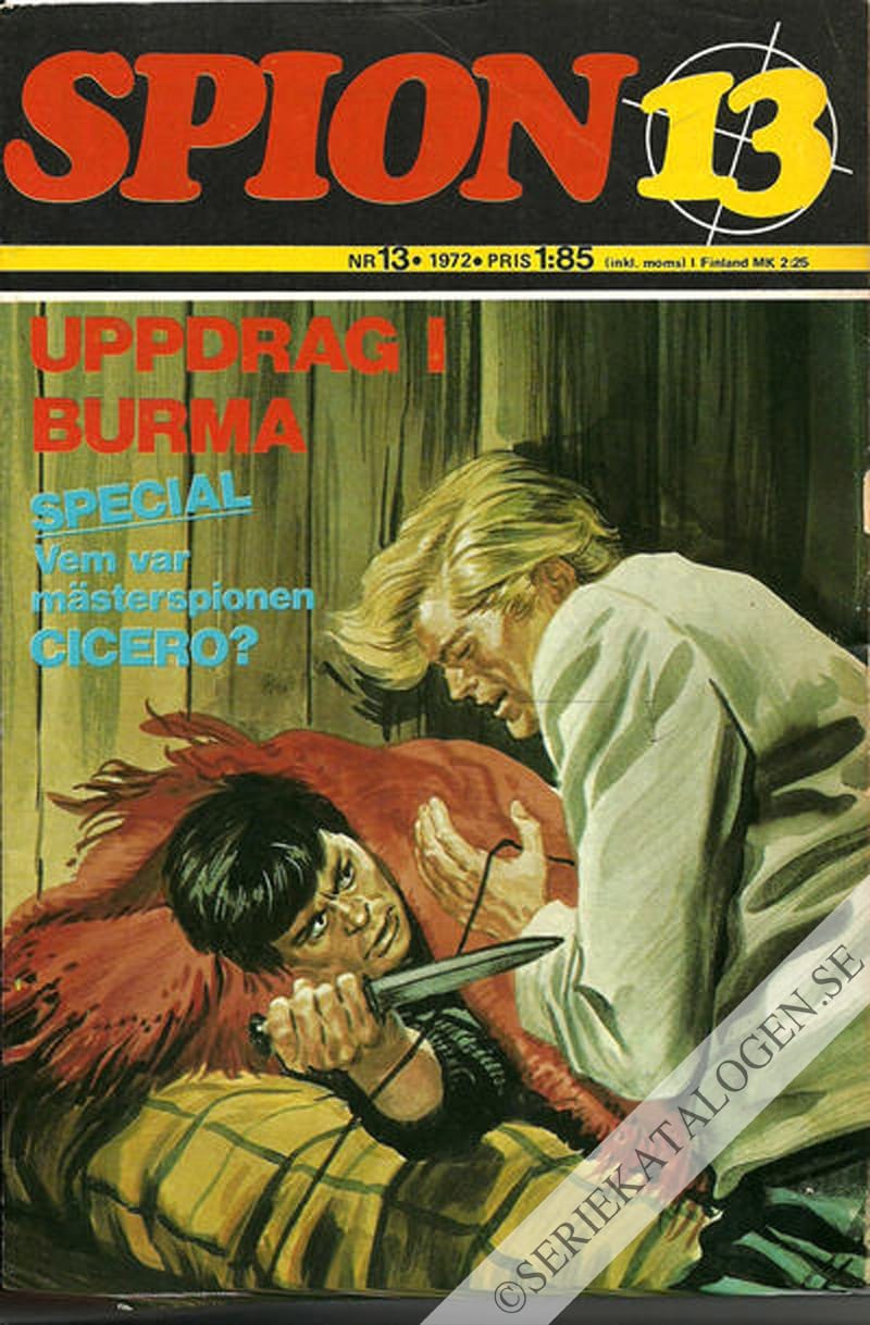 Framsida på Spion 13 #13 - Uppdrag i Burma (1972)
