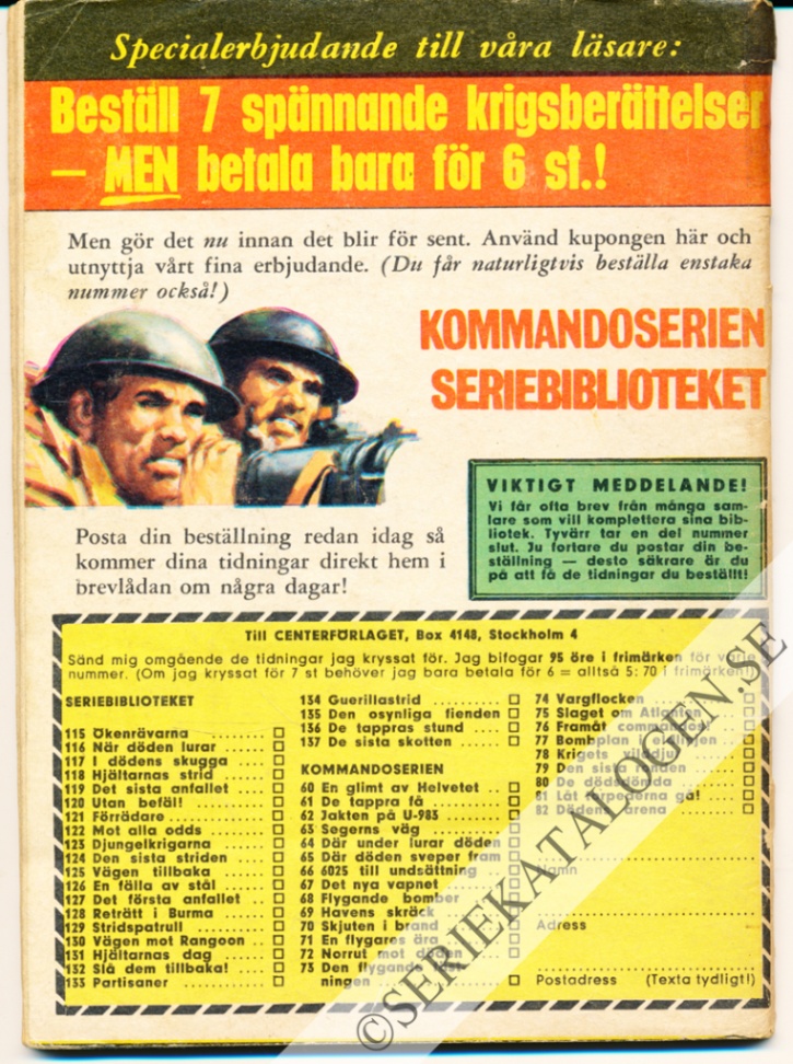 Baksida på Vi stupar aldrig! (1966)