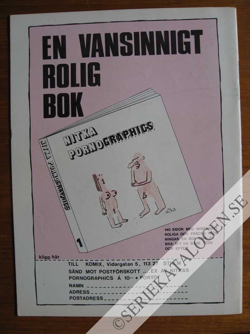 Baksida på Nya Komix (1971)