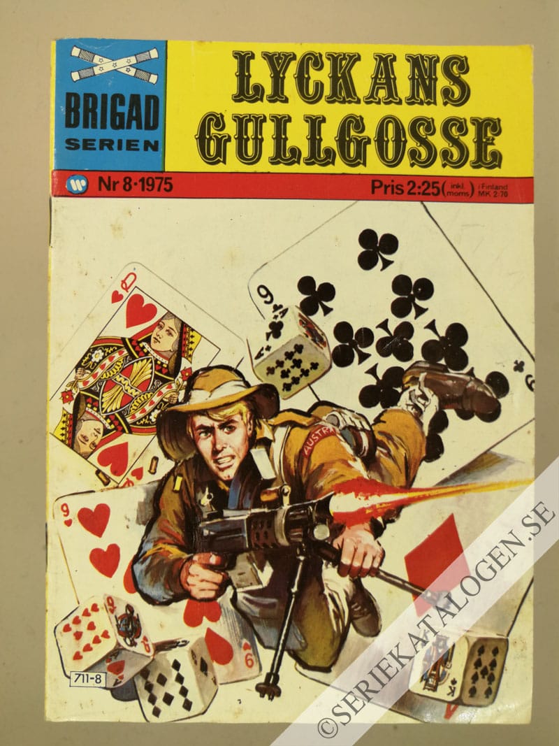Framsida på Brigadserien Lyckans gullgosse (1975)