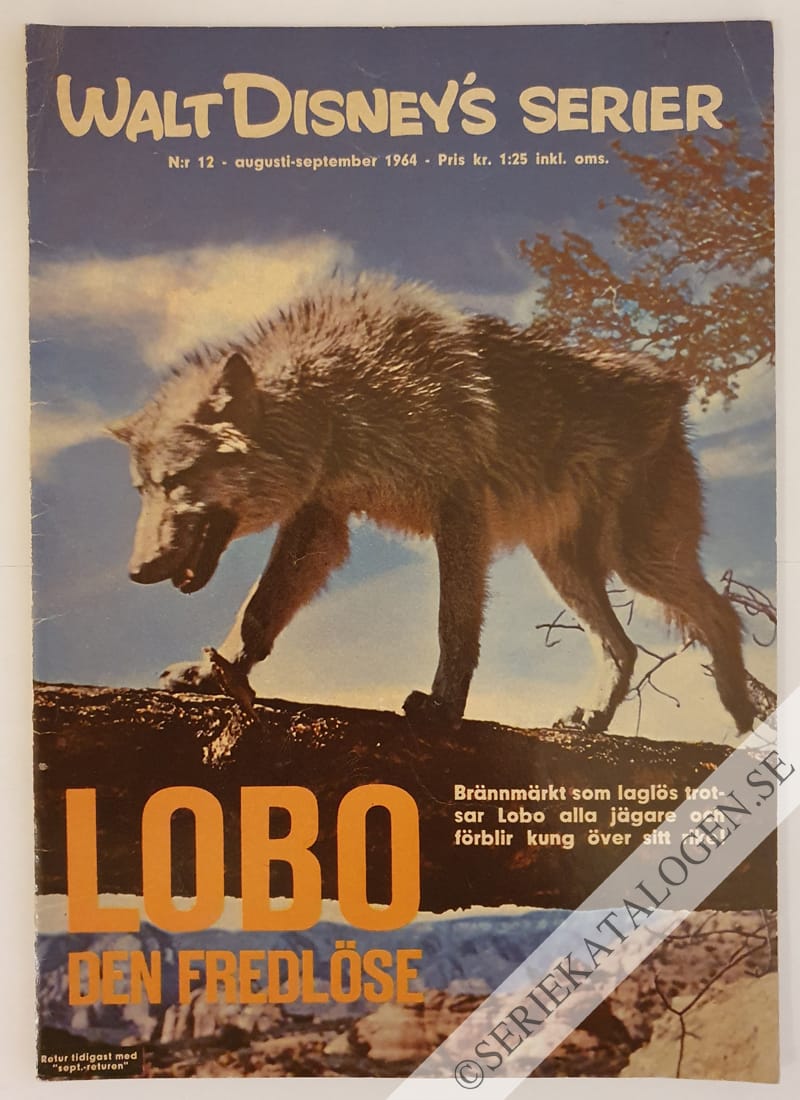 Framsida på Walt Disney's serier Lobo, den fredlöse (1964)
