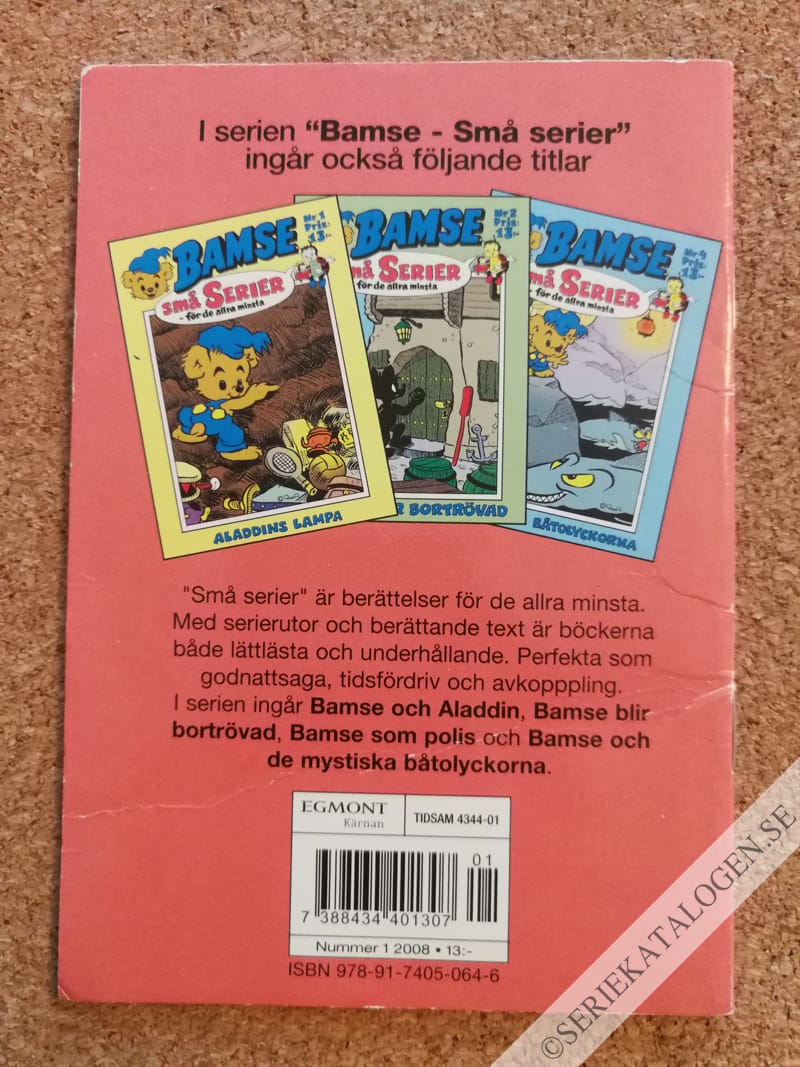 Baksida på Bamse som polis (2008)