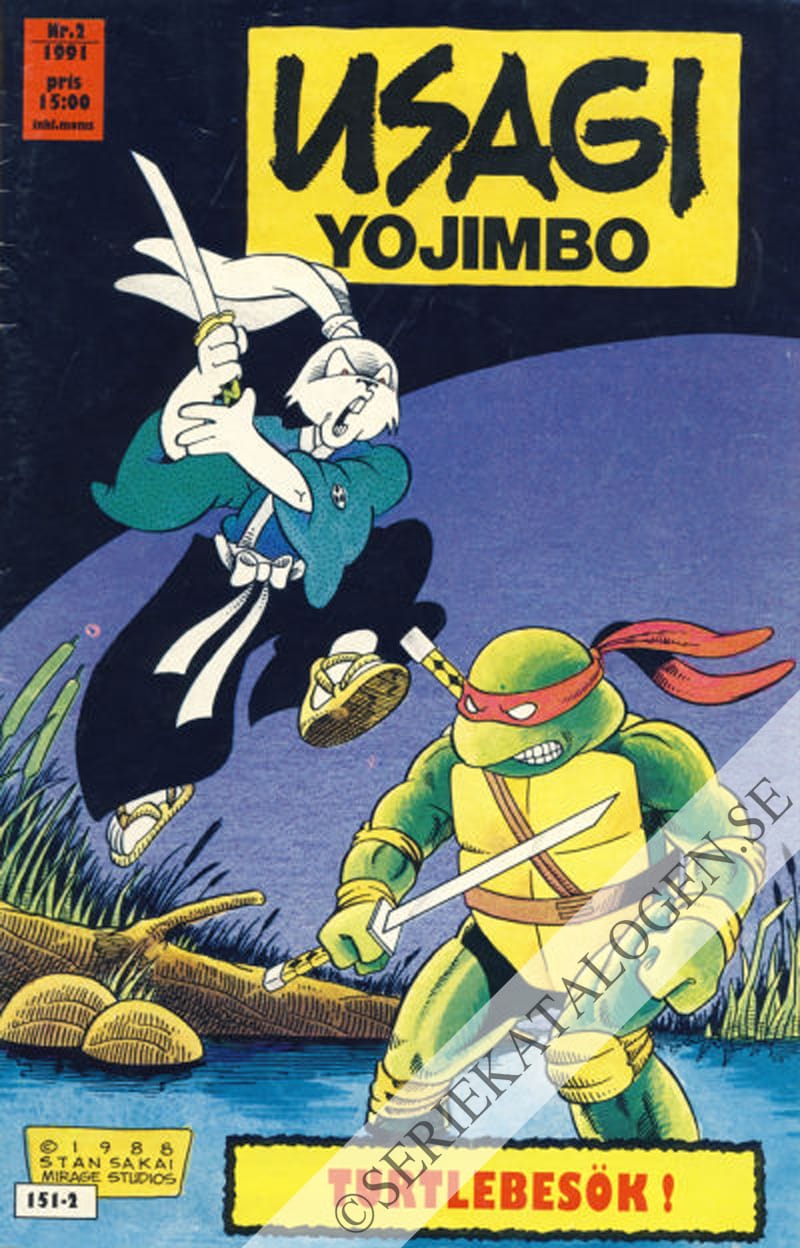 Framsida på Usagi Yojimbo Turtlebesök! (1991)