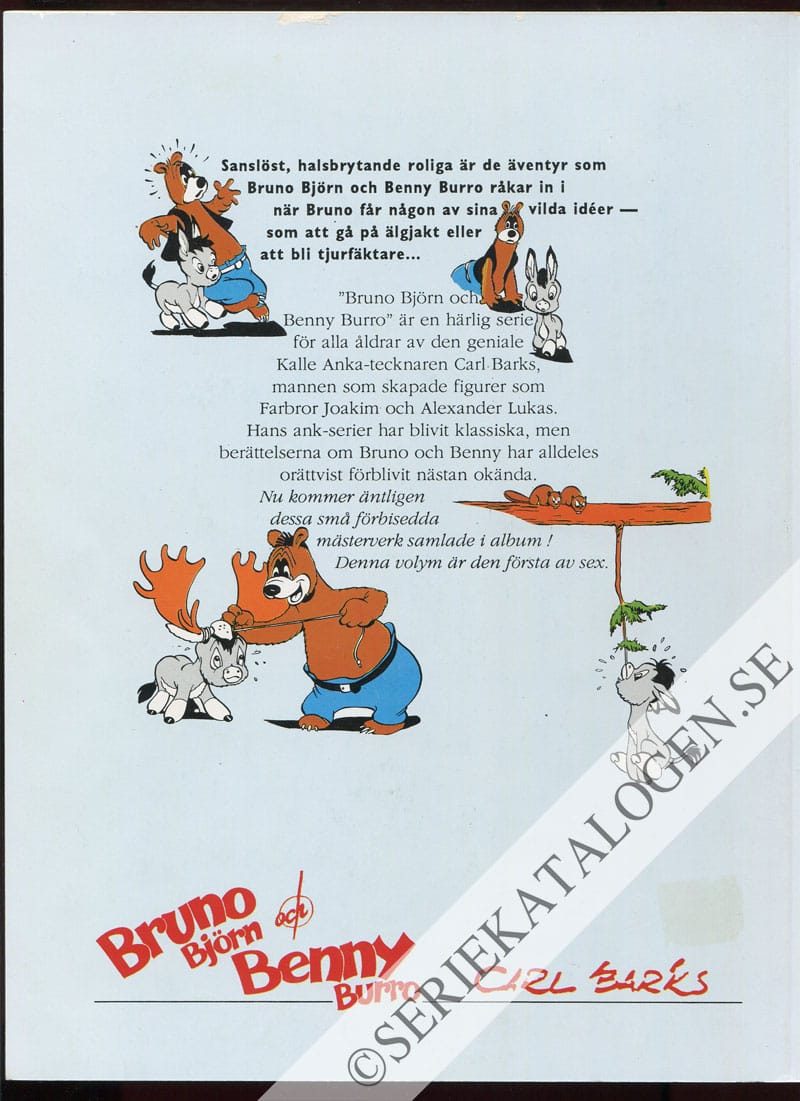 Baksida på Bruno Björn och Benny Burro: Storviltsjakten (1991)