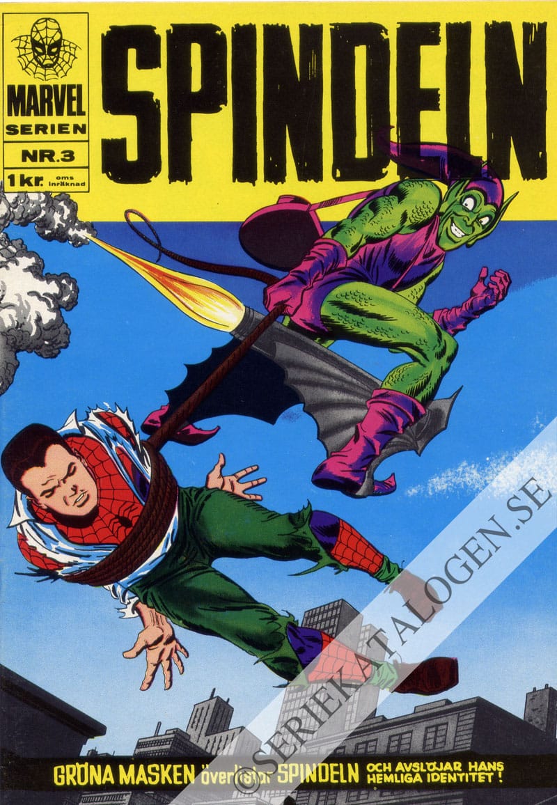 Framsida på Marvelserien Gröna Masken överlistar Spindeln och avslöjar hans hemliga identitet! (1967)