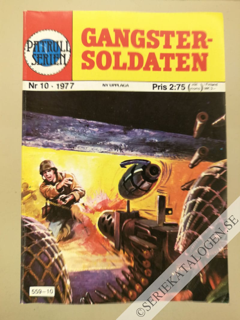 Framsida på Patrullserien Gangstersoldaten (1977)