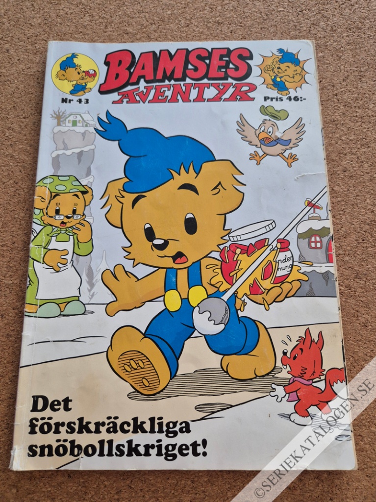 Framsida på Bamses äventyr Det förskräckliga snöbollskriget! (2013)