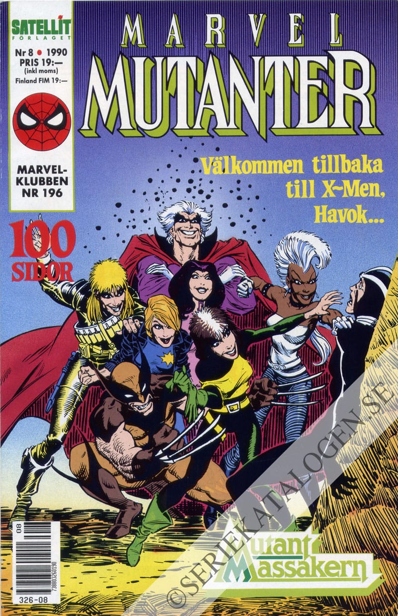 Framsida på Marvel mutanter #8 (1990)