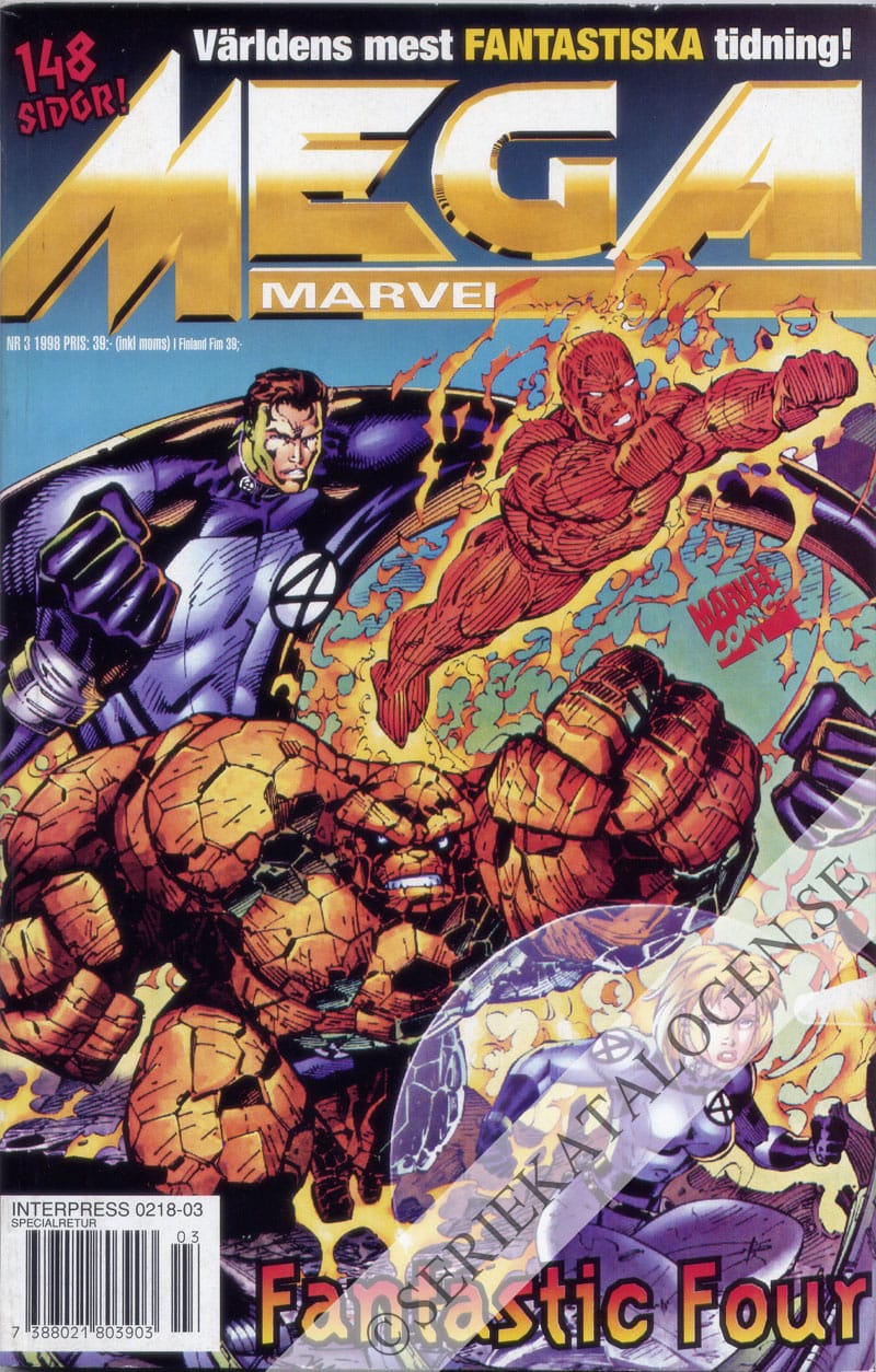 Framsida på Mega Marvel Fantastic Four (1998)