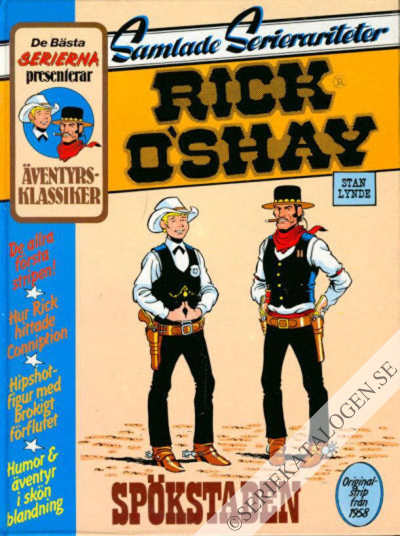 Framsida på Samlade Serierariteter Rick O'Shay 1958 (1986)